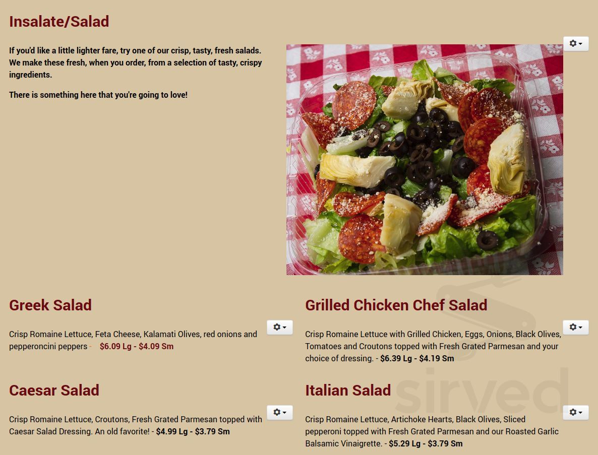 Menu - Herrin IL's Louie's P&R | Sirved
