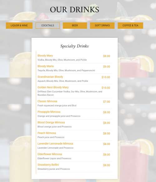 Golden Nest Pancakes & Cafe Sun Prairie menu in Sun Prairie, Wisconsin, USA