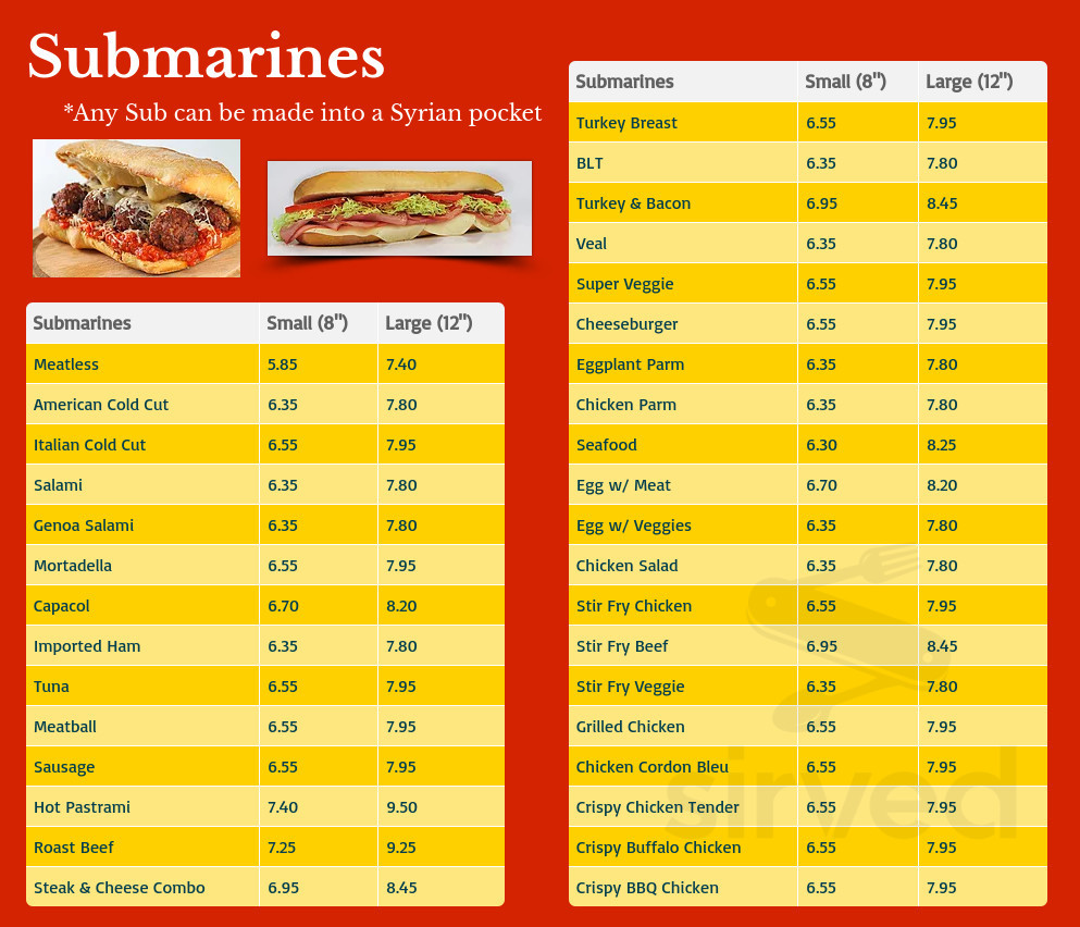 Holden Pizza menu in Holden, Massachusetts, USA