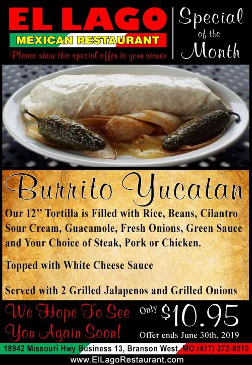 EL LAGO MEXICAN RESTAURANT ( Branson west Mo) menu in Branson West ...