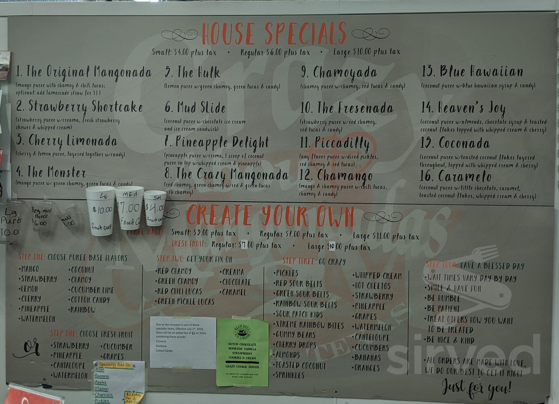 Crazy About Mangonadas 2 menus in Victoria, Texas, United States