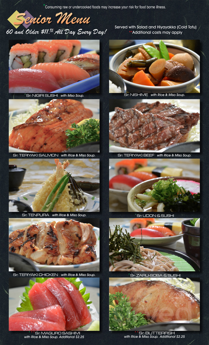 Gyotaku Japanese Restaurant menu in Pearl City, Hawaii, USA