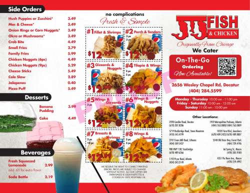 JJ Fish & Chicken McDonough menu in McDonough, Georgia, USA