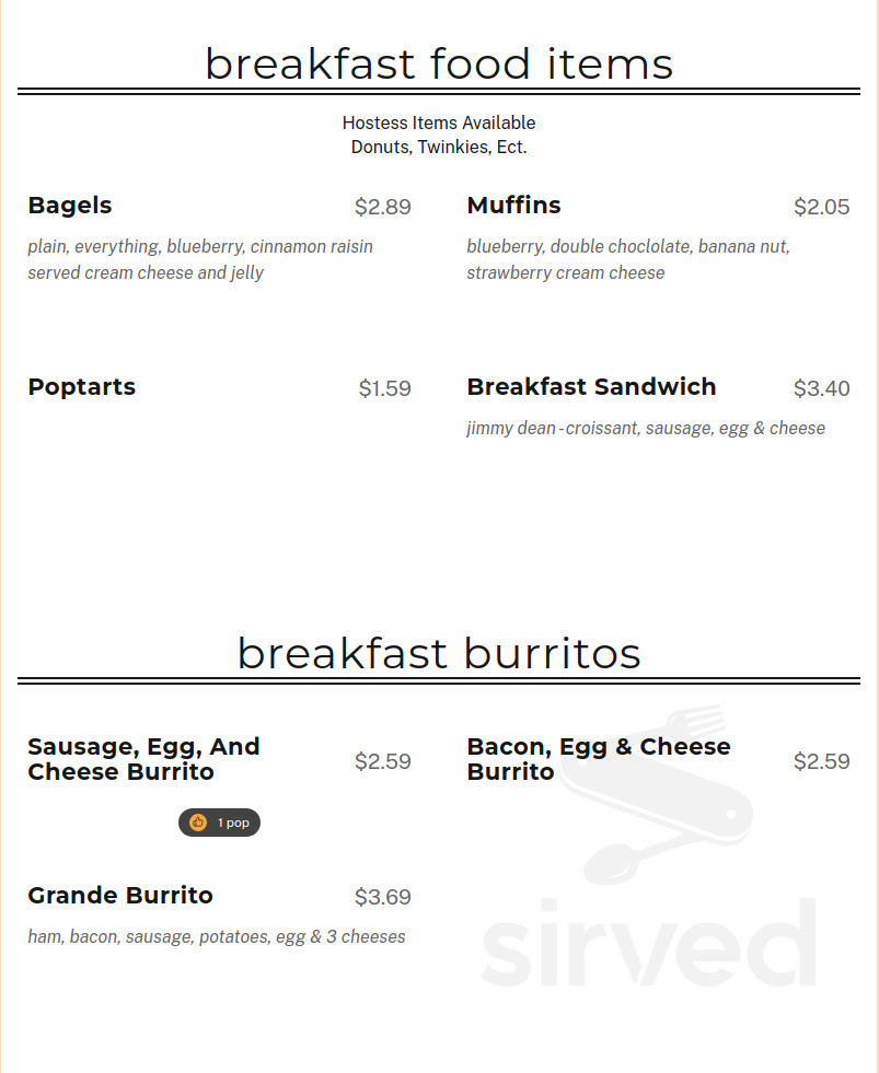 Indian Wells Drive Thru Dairies Inc. menu in Ridgecrest, California, USA