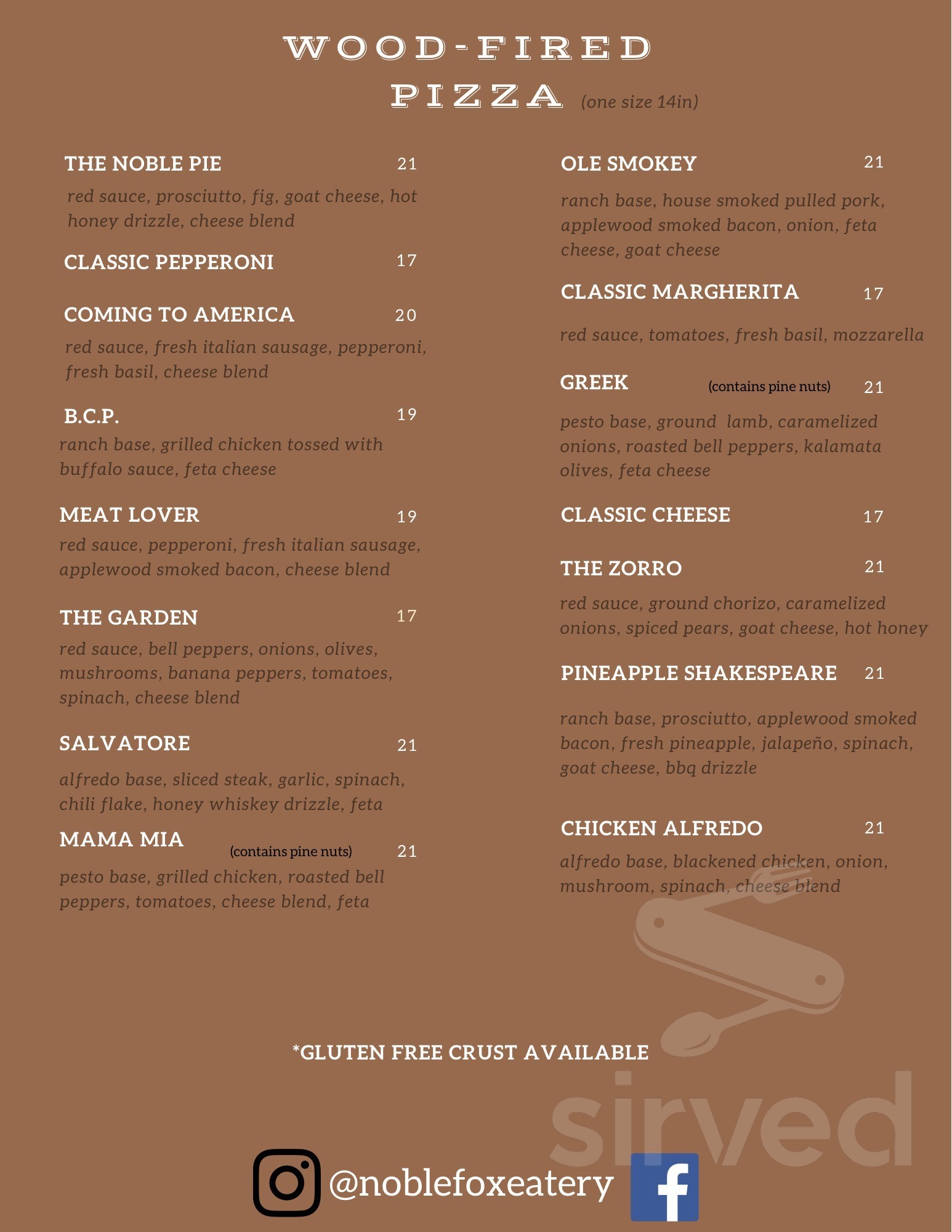 The Noble Fox menus in Loretto, Tennessee, United States