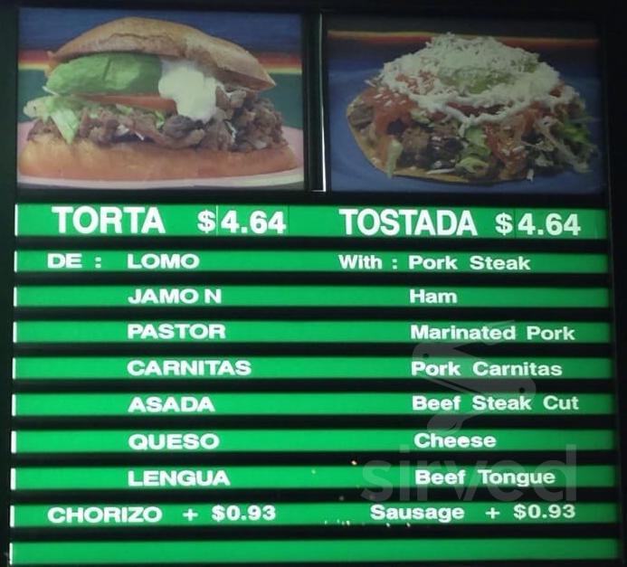 Taqueria Tapatia menu in Santa Ana, California, USA