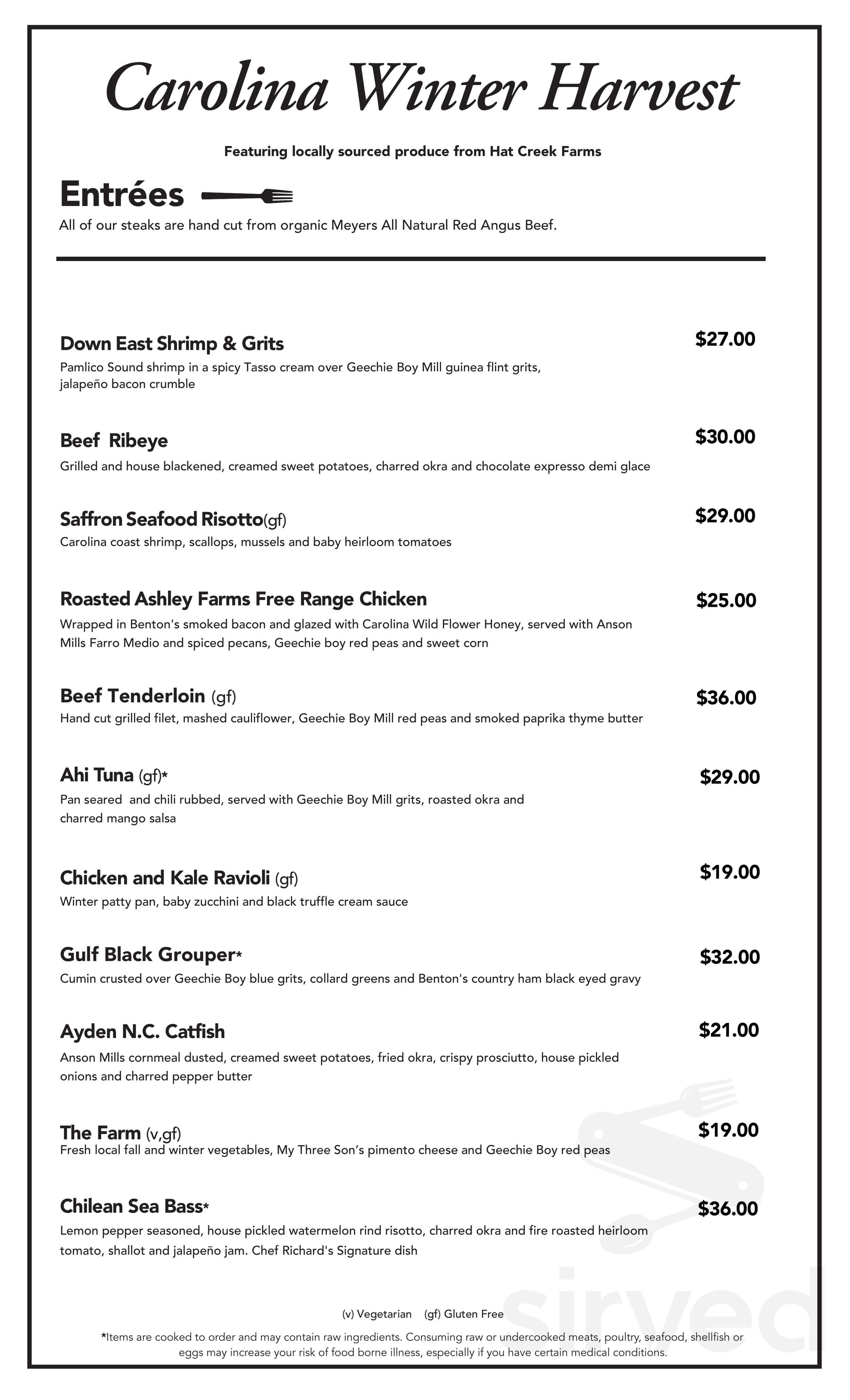 DiValletta Restaurant menu in Greensboro, North Carolina, USA