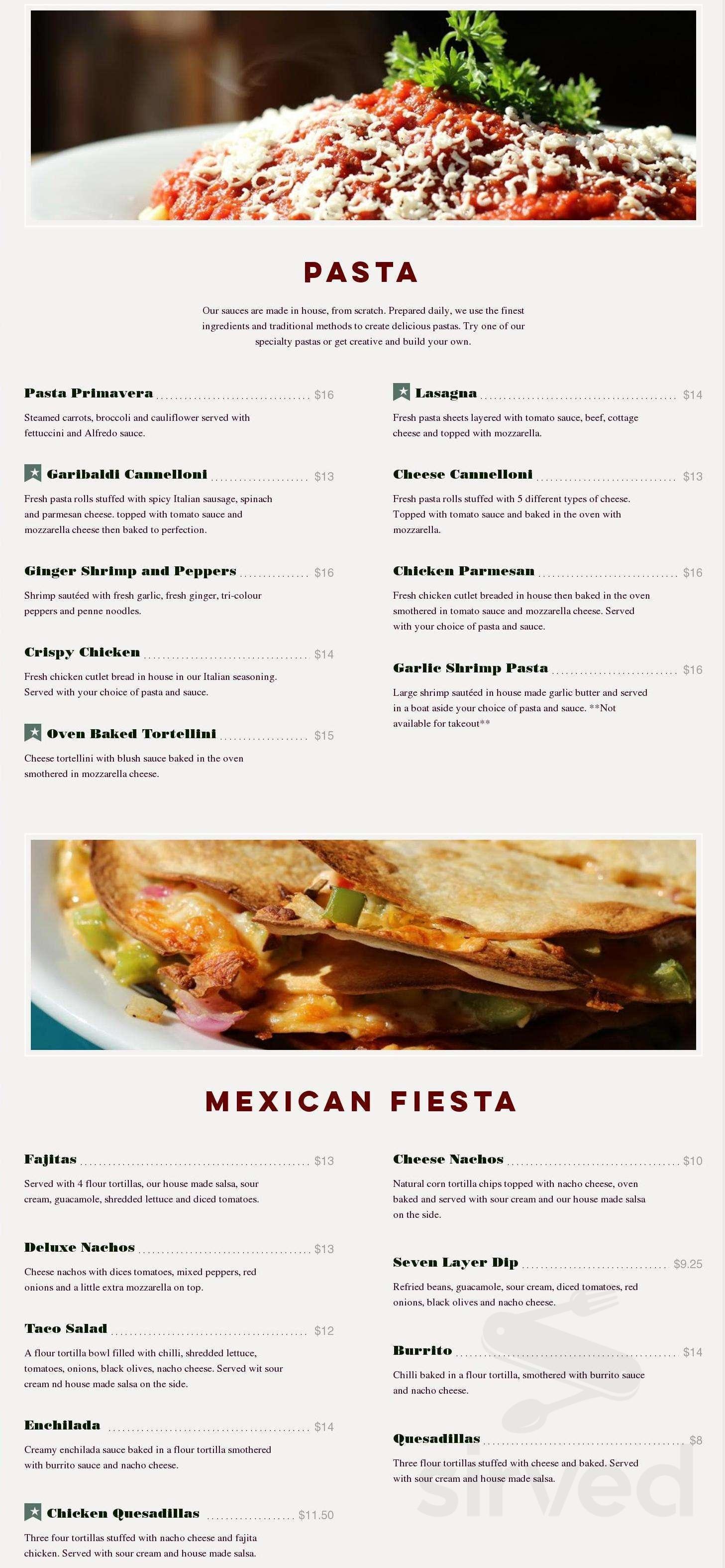 Menu - North Bay ON's Greco's Pizza | Sirved