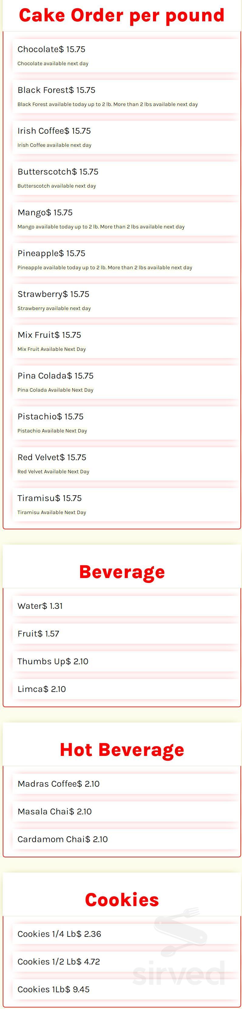 Hot Breads menu in Dayton, New Jersey, USA