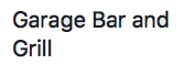 Garage Bar & Grill Logo in Northport, Michigan