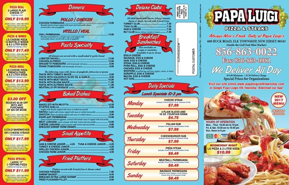 PAPA LUIGI'S PIZZA - 600 Buck Rd, Monroeville, New Jersey - Pizza