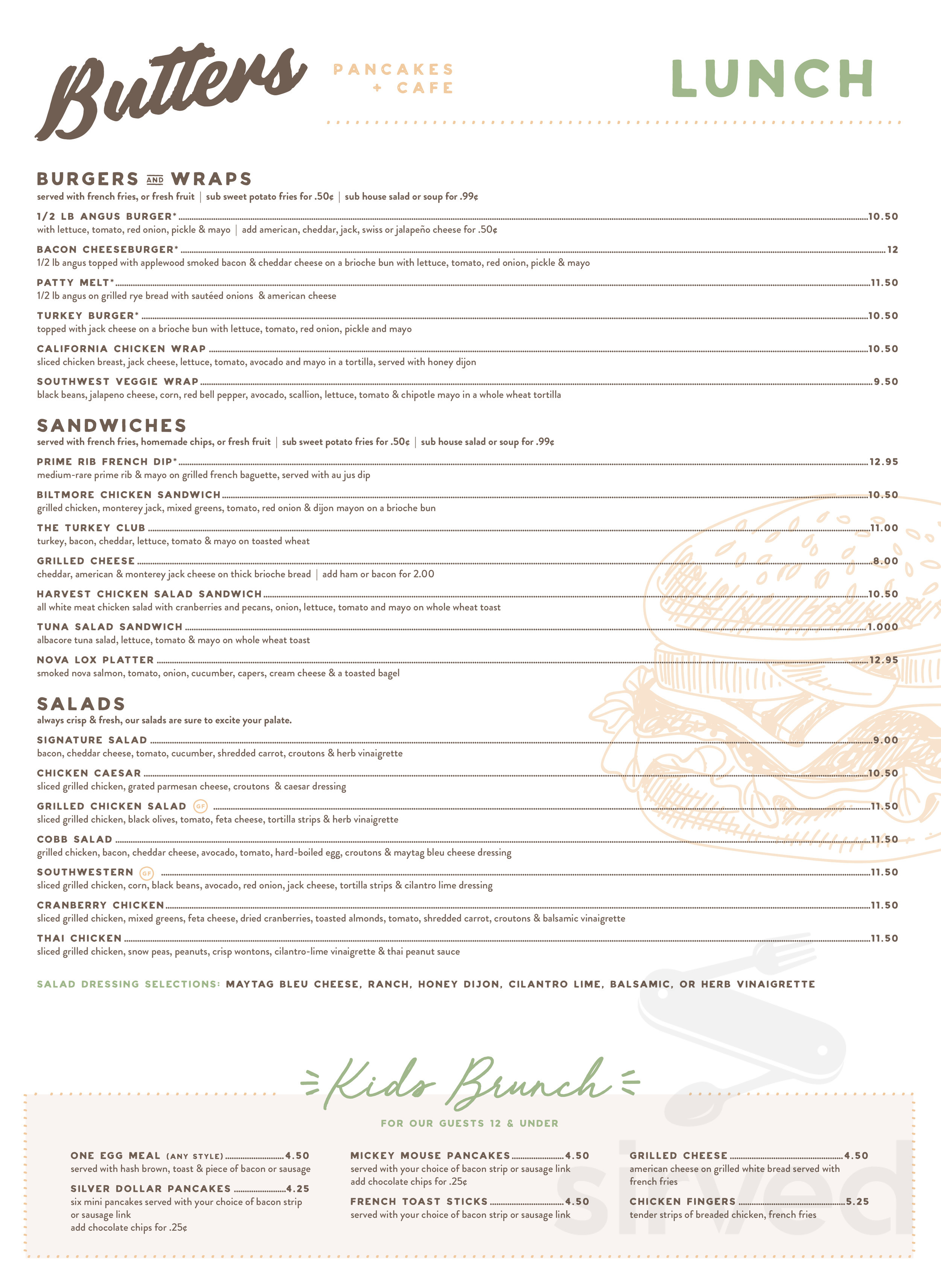 Menu for Butters Pancakes & Cafe - Scottsdale, AZ | Sirved