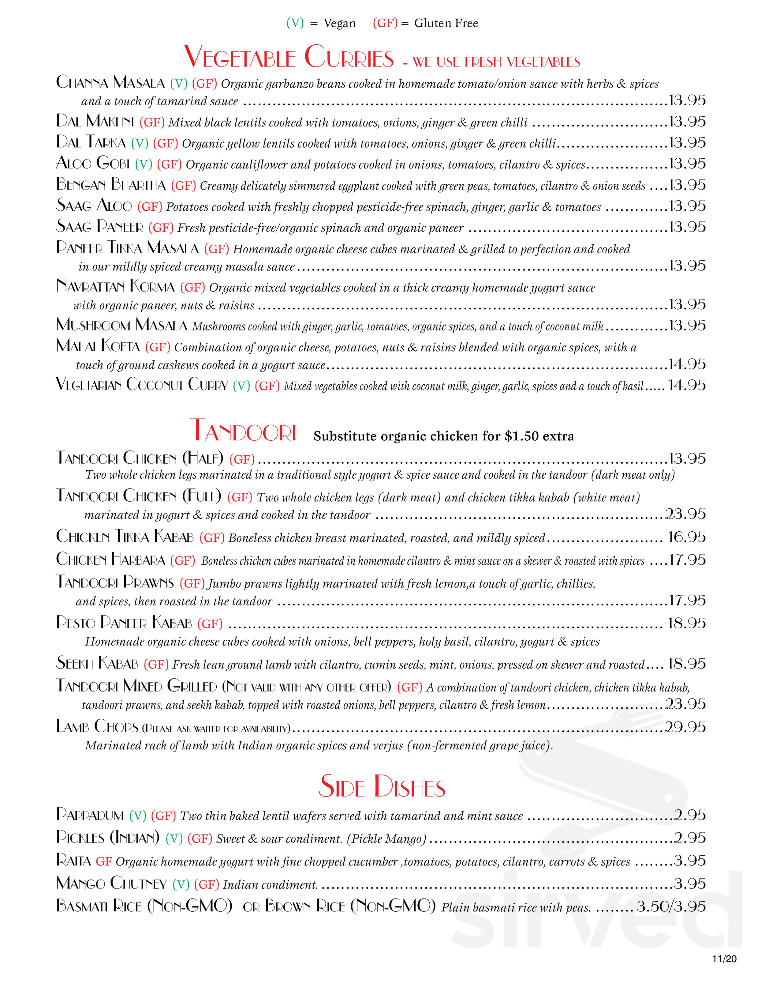 Café Lotus menu in Fairfax, California, USA