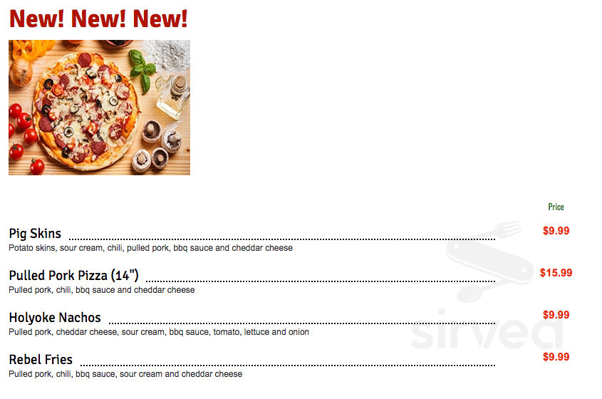 Italian Friendly Pizza-Grinder menu in Holyoke, Massachusetts, USA