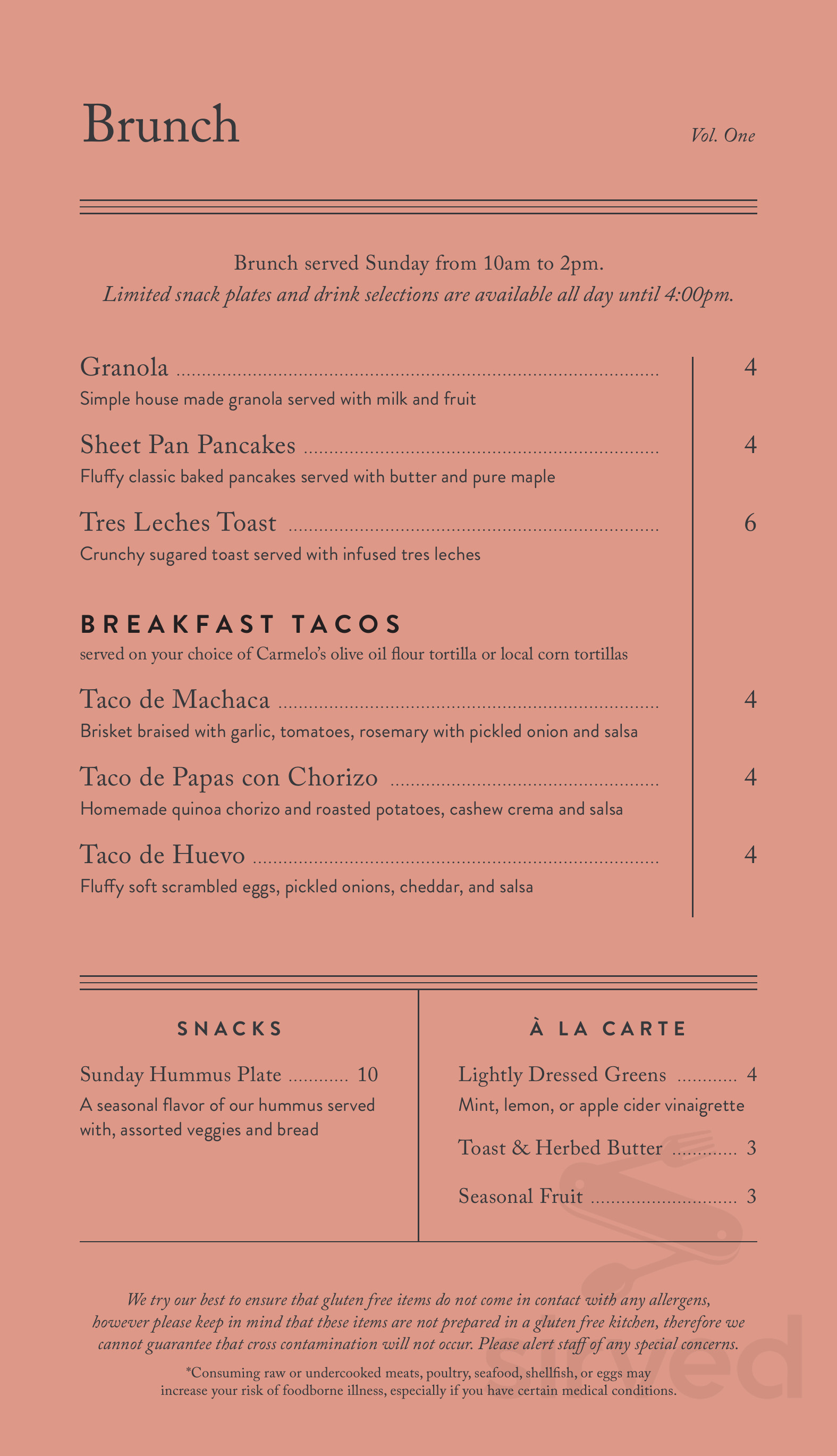 Commonplace Books menu in Oklahoma City, Oklahoma