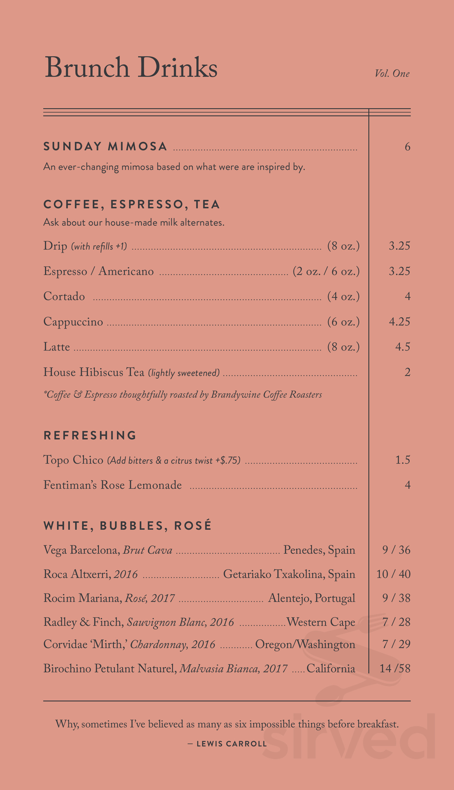 Commonplace Books menu in Oklahoma City, Oklahoma
