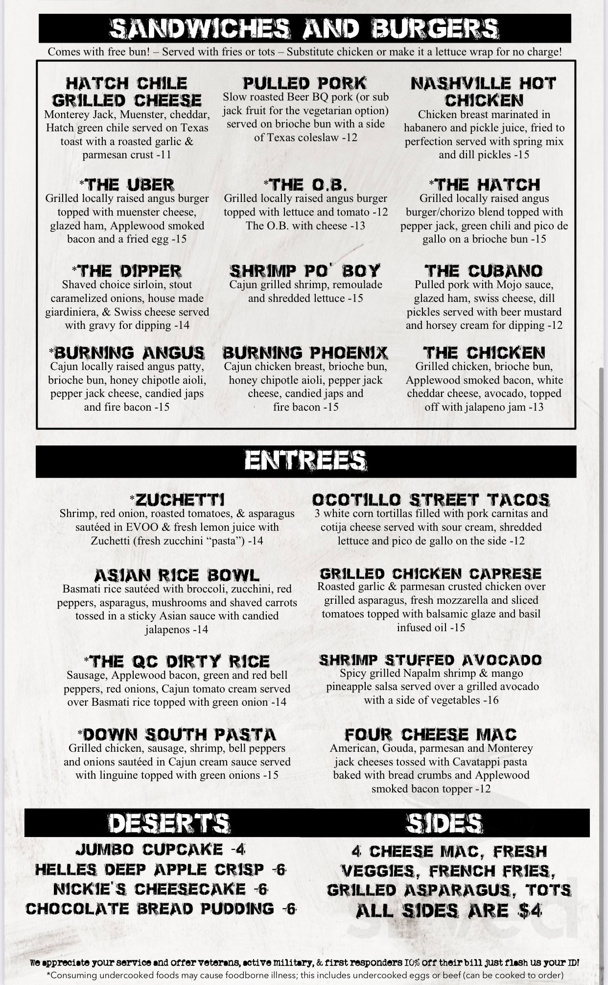 Slackers Brewing Co. Drink Menu