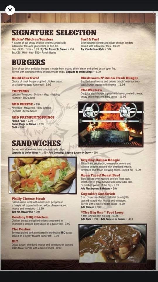 Shorthorns menu in Terra Alta, West Virginia, USA