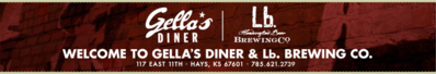 Gella's Diner & Lb. Brewing Co. Logo in Hays, Kansas
