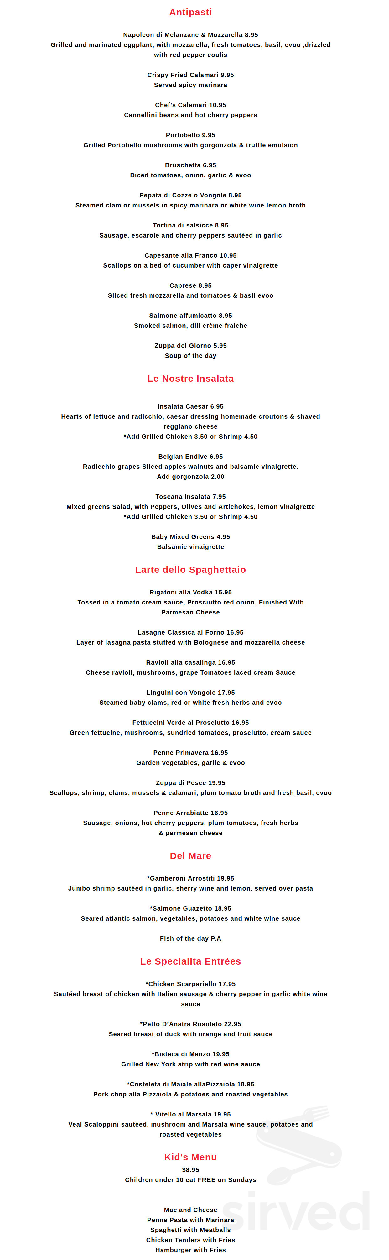 Franco's of Brookfield menu in Brookfield, Connecticut