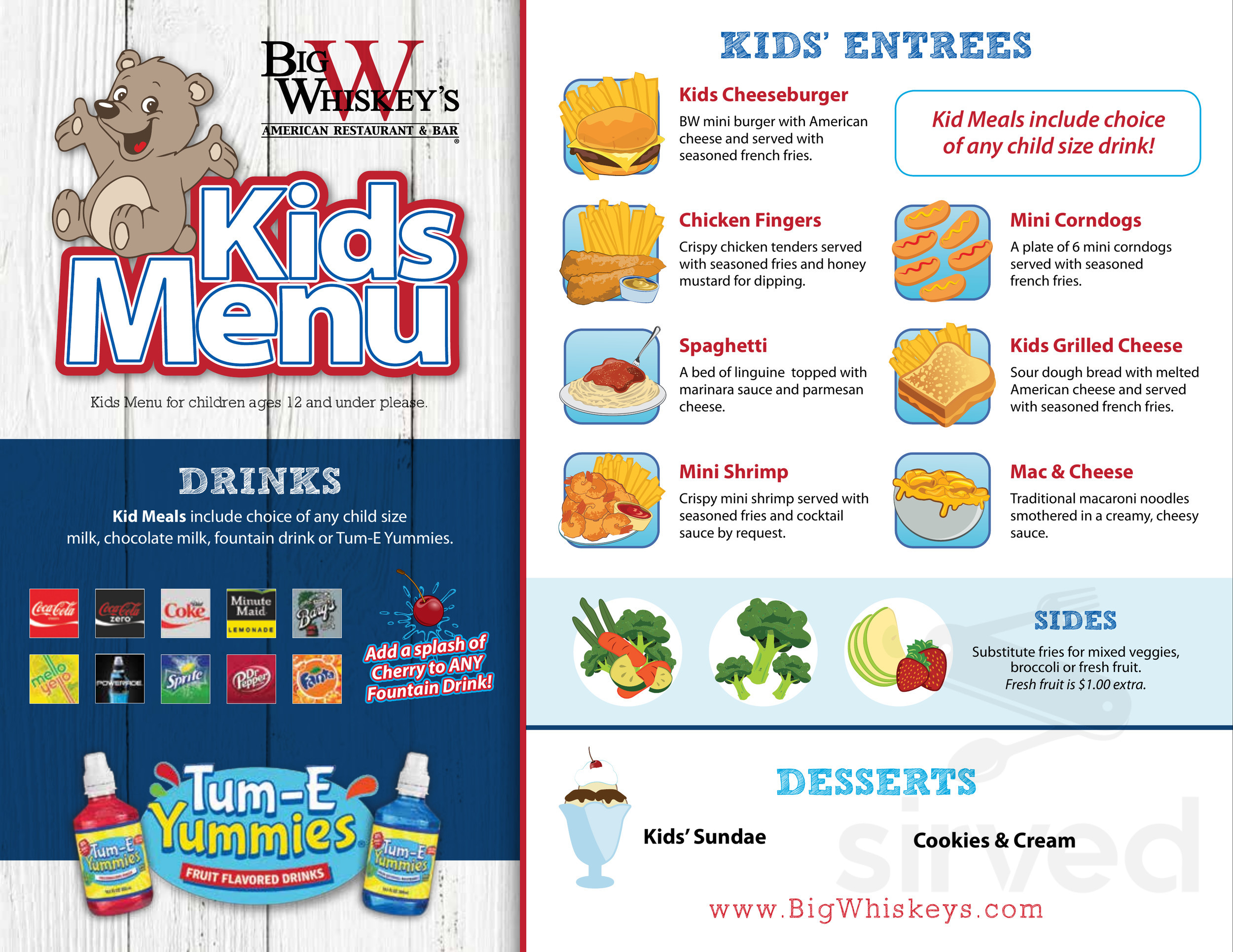 Big Whiskey's American Restaurant & Bar Siloam Springs menu in Siloam