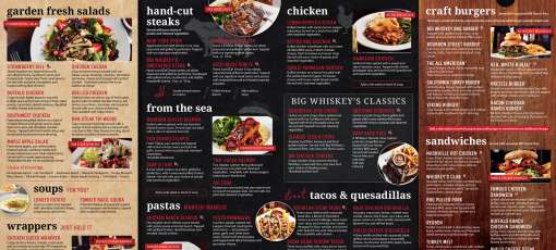 Menu for Big Whiskey's American Bar & Restaurant - Jefferson City in