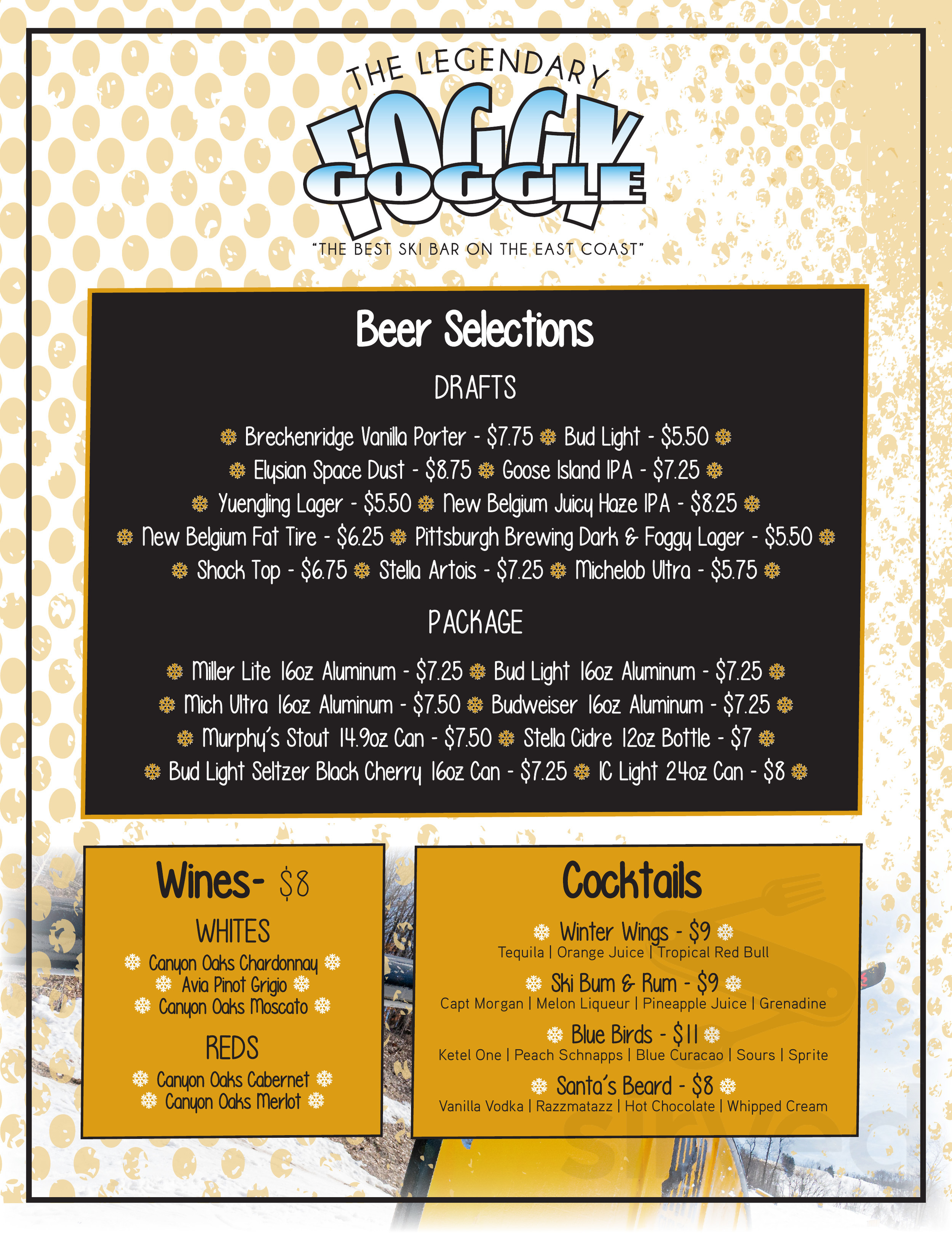Menu for Foggy Goggle in Champion, PA Sirved