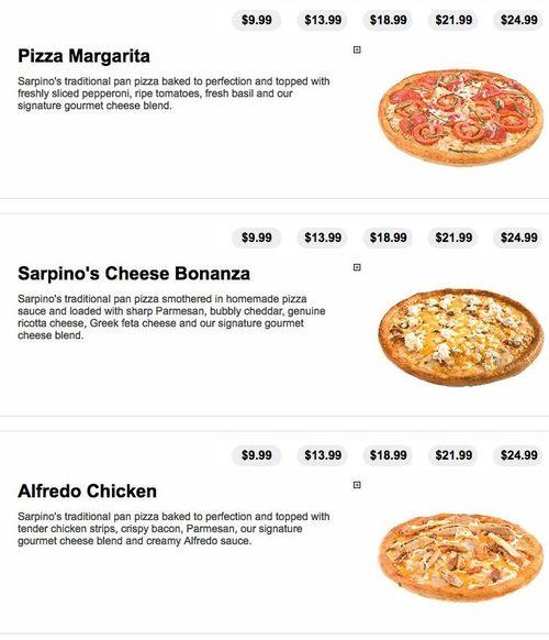 Sarpino's Pizzeria Independence menu in Independence, Missouri, USA