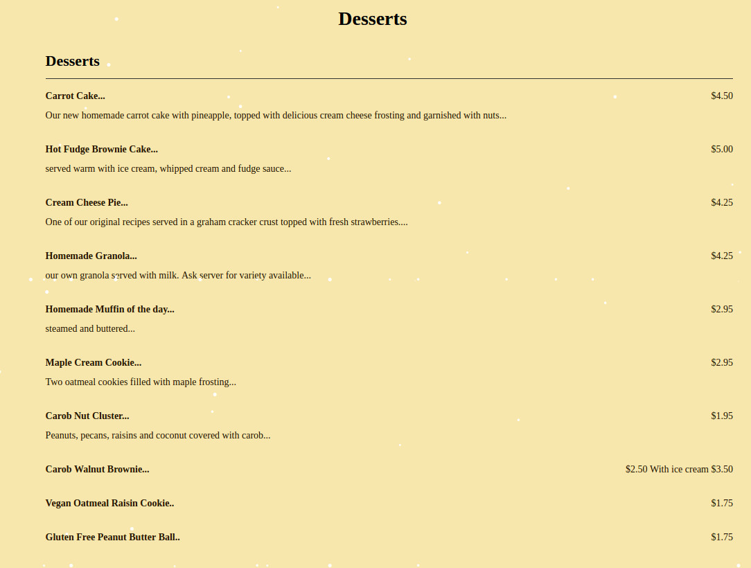 Common Ground Cafe menu in Hyannis, Massachusetts, USA