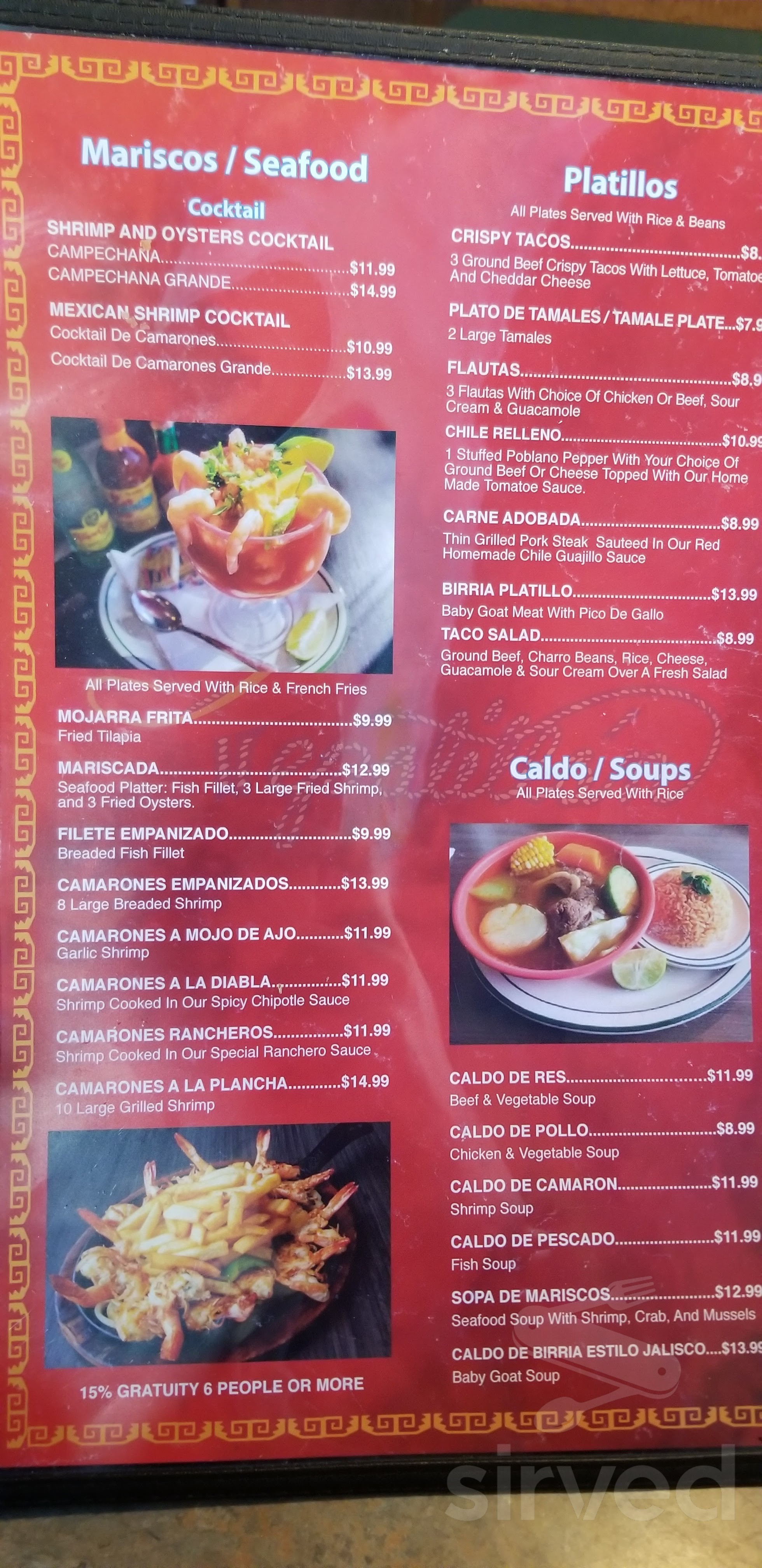 Taqueria Tepatitlan menu in Houston, Texas, USA