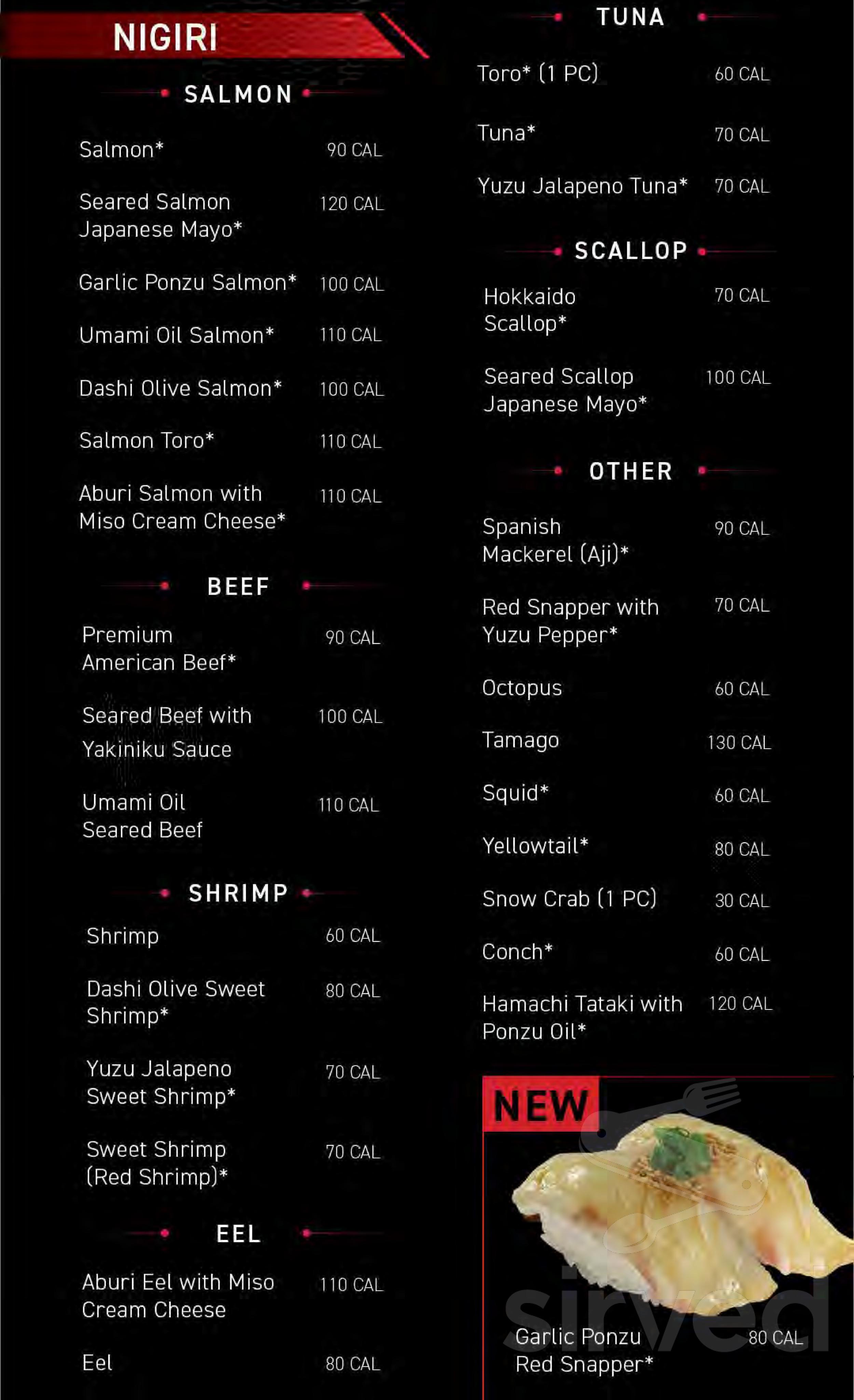 kula sushi menu