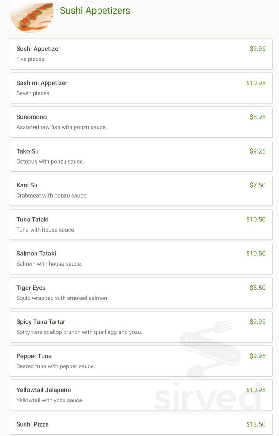 Osaka menu in Queens, New York, USA