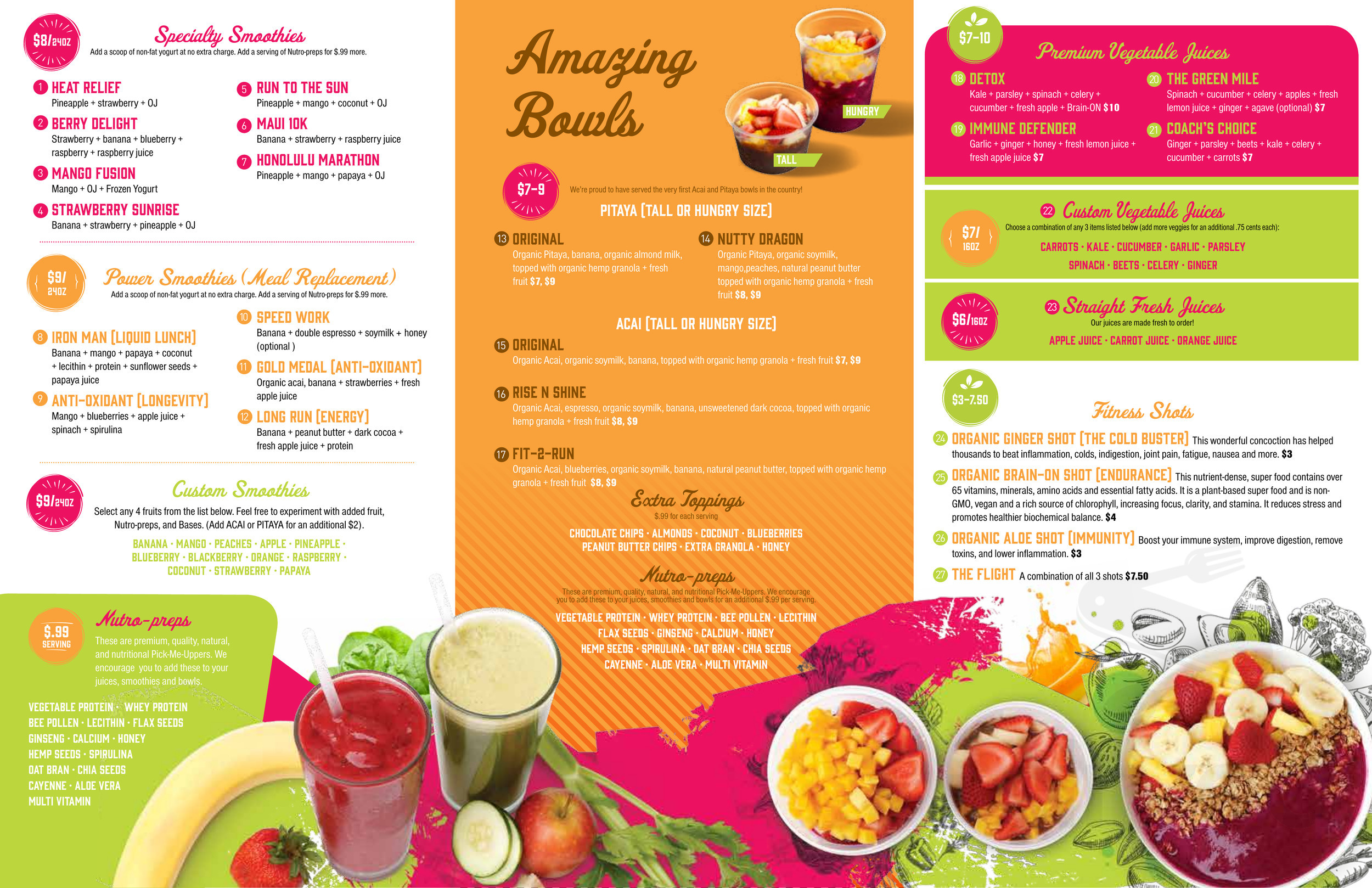 F2r Fitness Bar At Fit2run Menu In Tampa Florida Usa