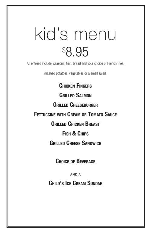 Horatio's menu in San Leandro, California, USA