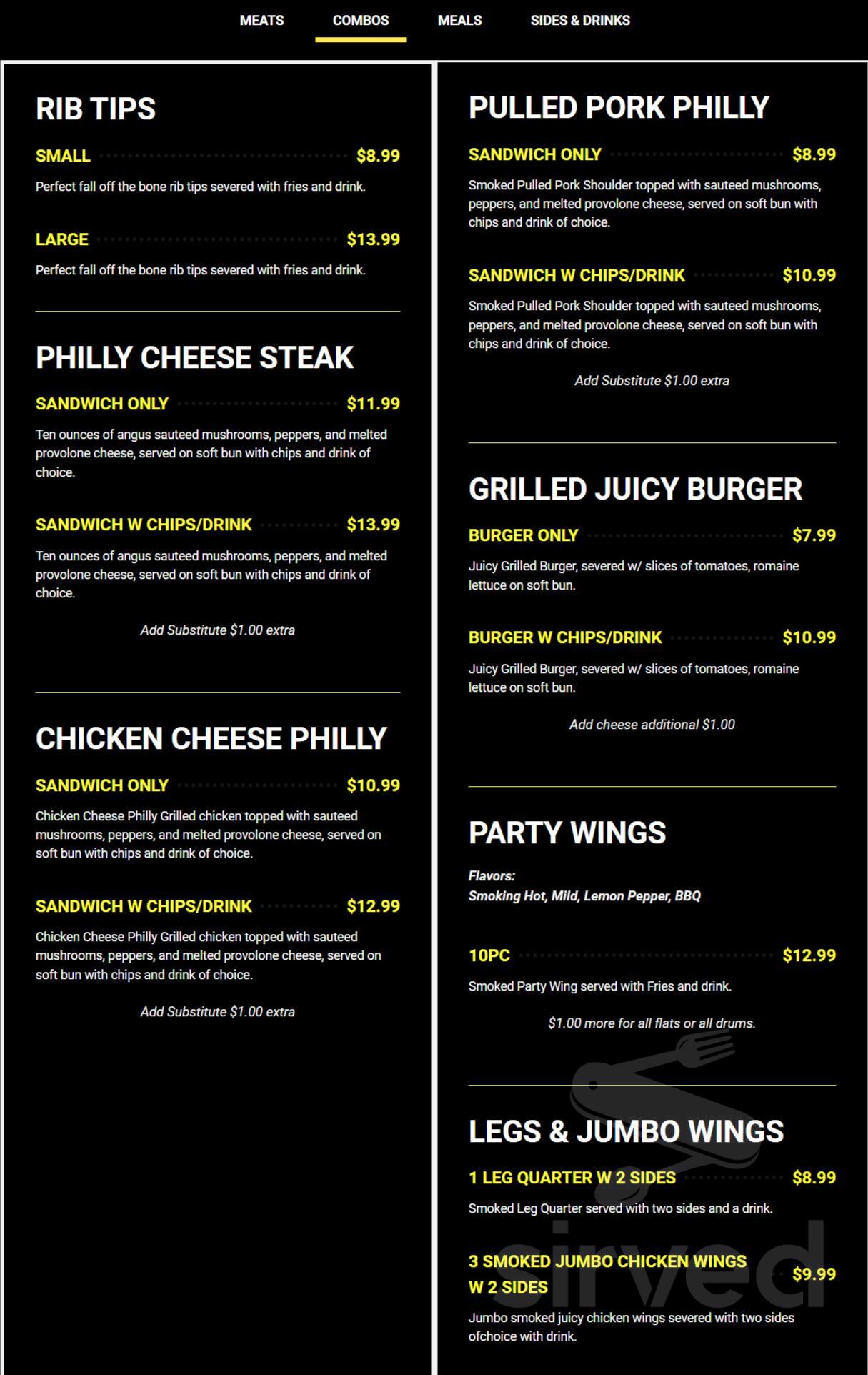 SmoakNBones BBQ menu in Jonesboro, USA