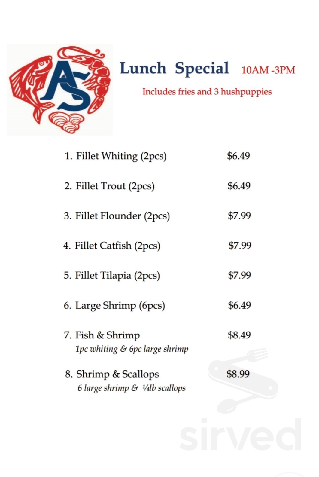 Anthony's Seafood menus in Hampton, Virginia, United States