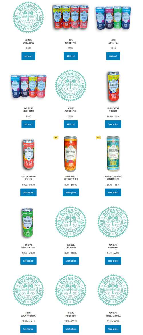 Botanical Brewing Taproom menu in Cape Coral, Florida, USA