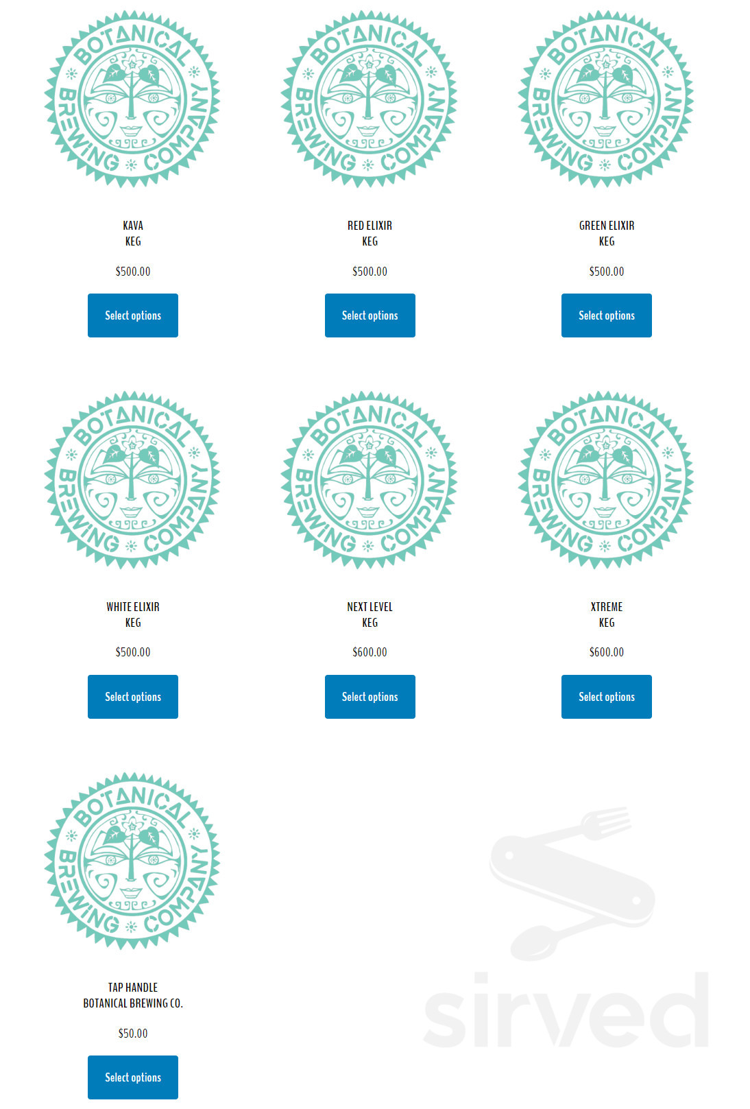 Botanical Brewing Taproom menu in Cape Coral, Florida, USA