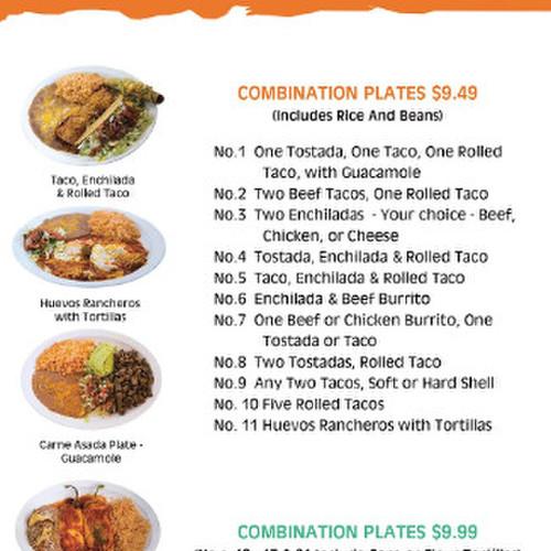 Taco Salsa menu in Yuma, Arizona, USA