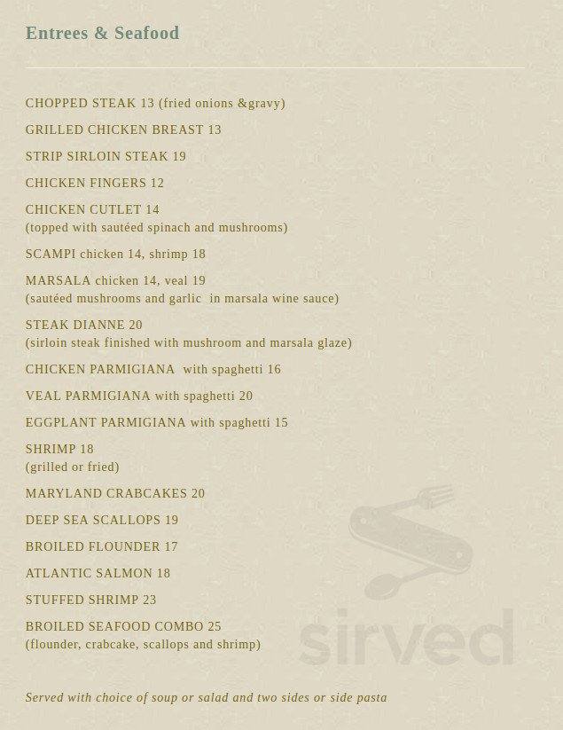 The Inn at St Peter's Village menus in St Peters, Pennsylvania, United States
