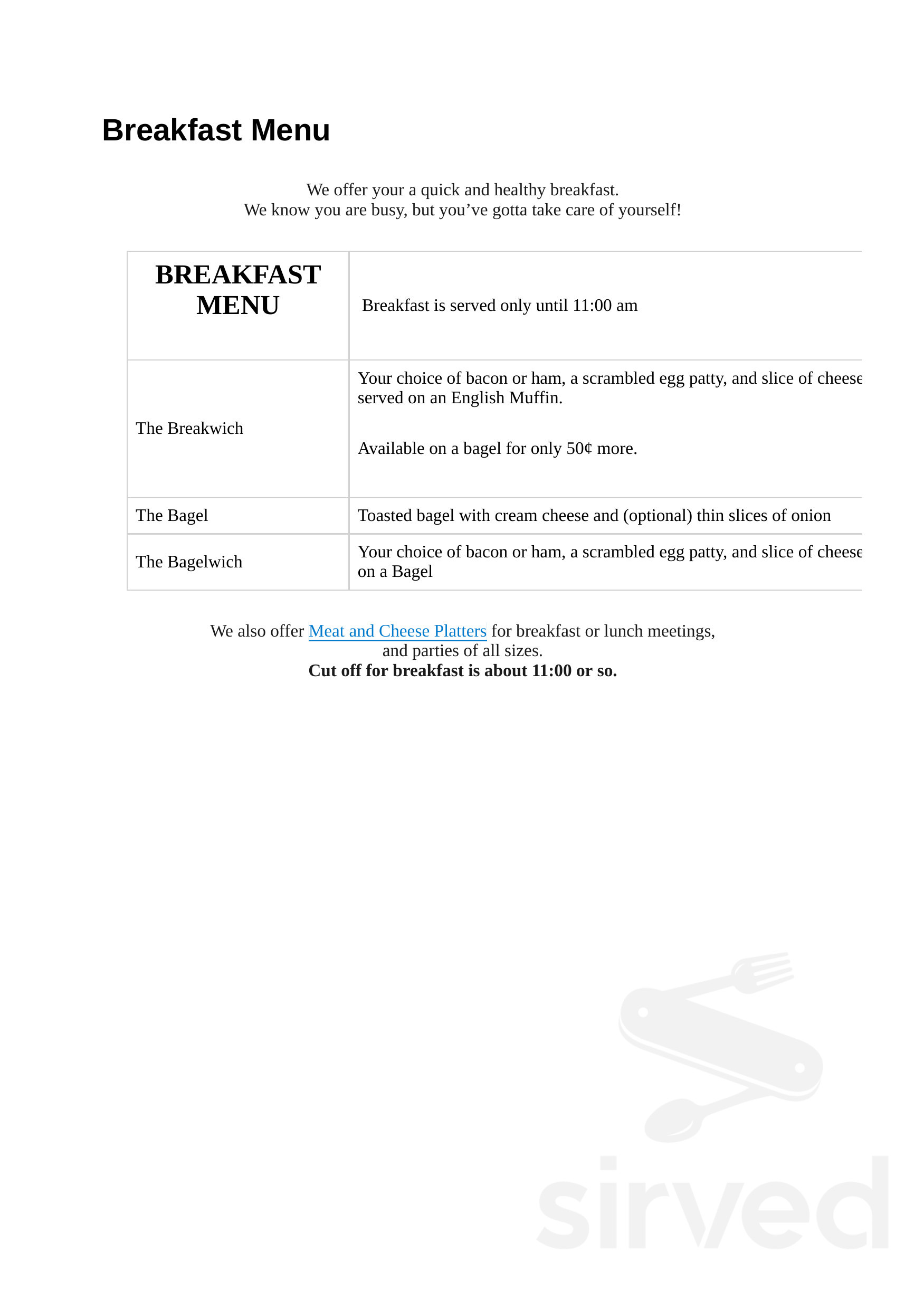 Cheese 'n Stuff menu in Phoenix, Arizona, USA