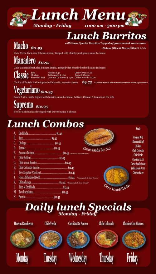 La Sierra menu in Forest Grove, Oregon, USA