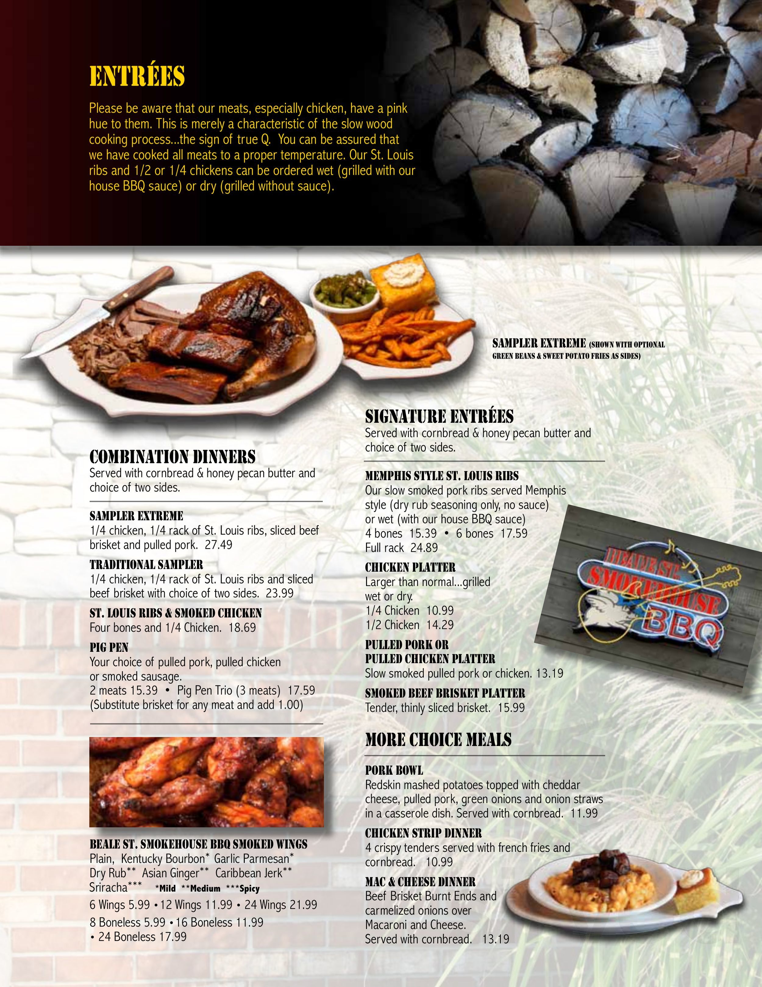 Beale Street Smokehouse BBQ menu in Fenton, Michigan, USA