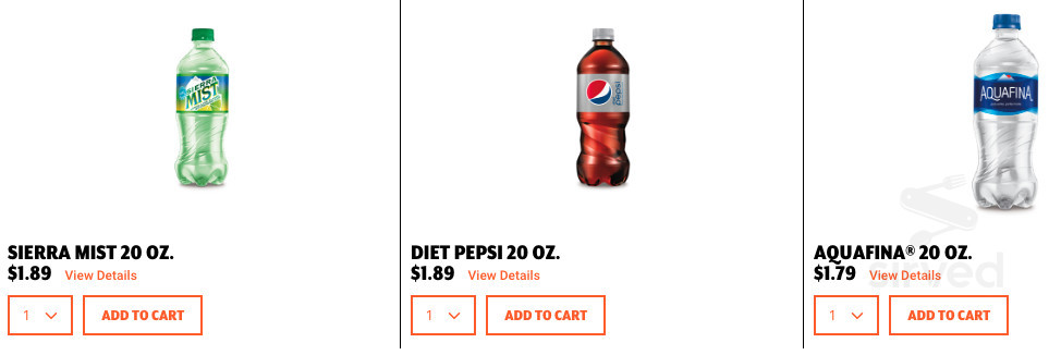Little Caesars Pizza drink menu in Lake Elsinore, California