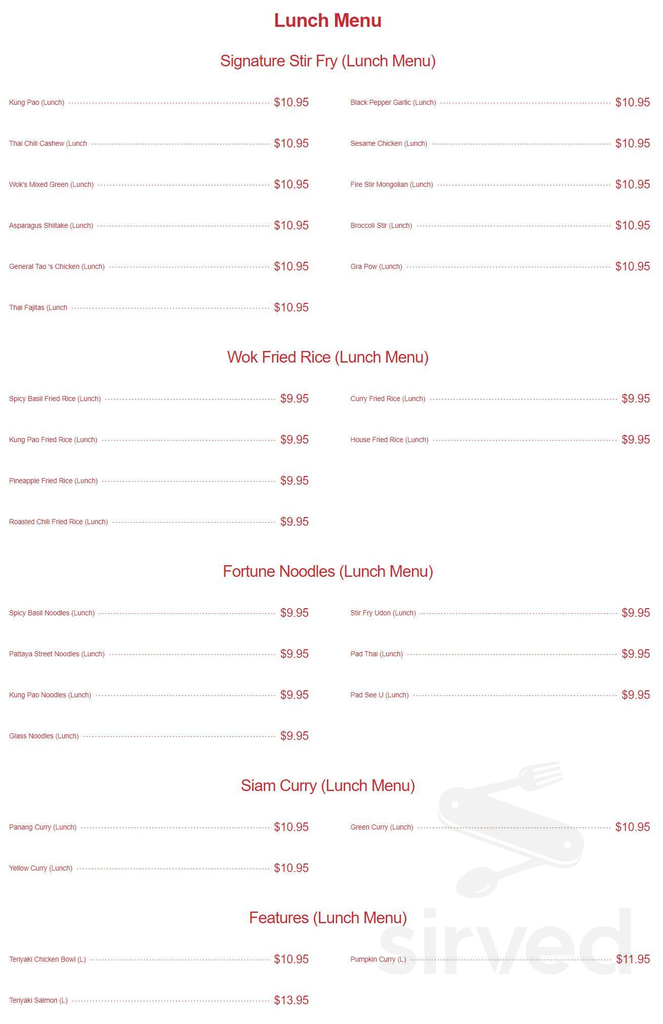Tom Kha Thai Asian Bistro menu in Fort Collins, Colorado, USA