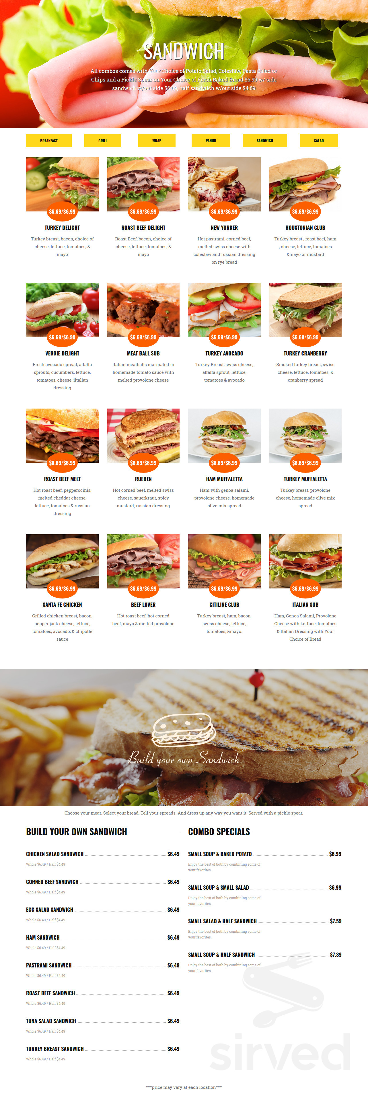 citiline deli menus in Houston, Texas, United States