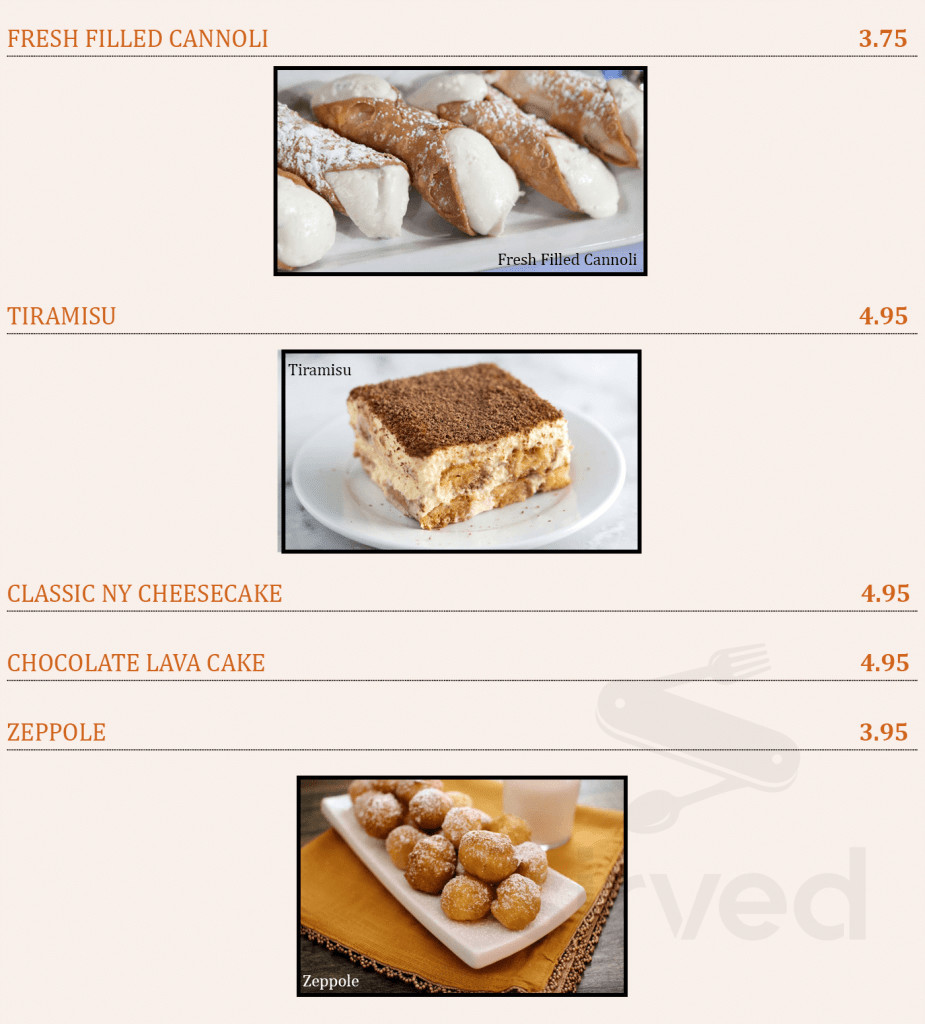 Portofino Pizza & Pasta menu in Wappingers Falls, New York