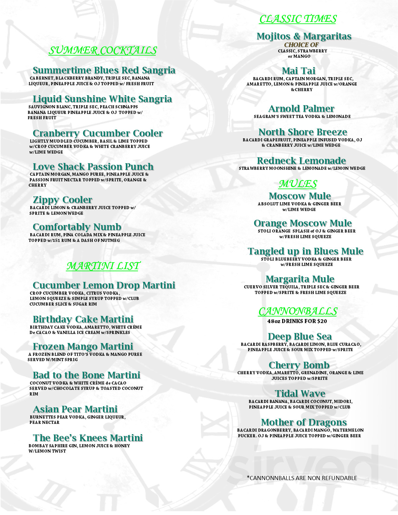 Changing times american sports bar grille menus in bay shore new