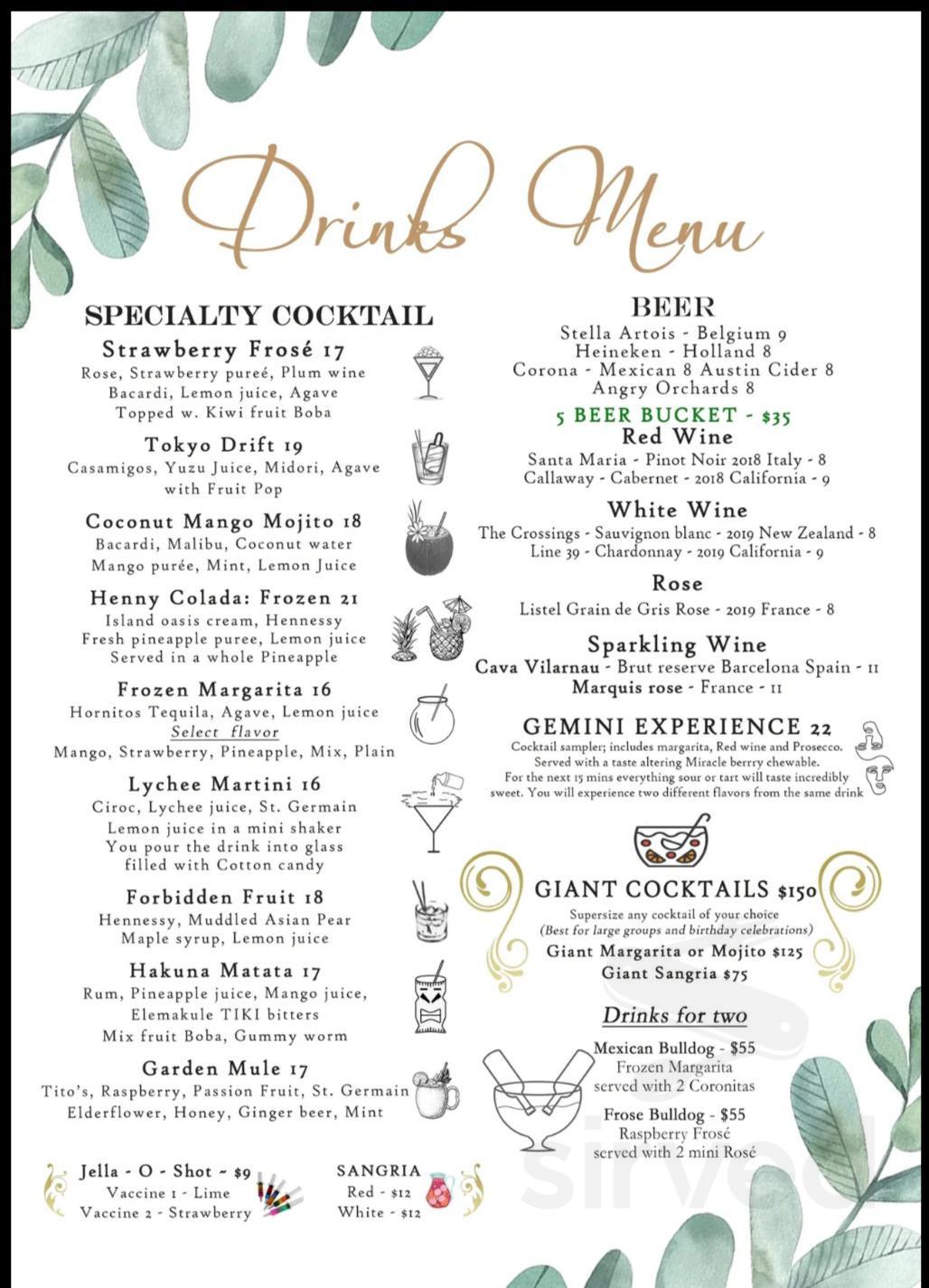 Lowkey Garden Lounge menu in Queens, New York, USA