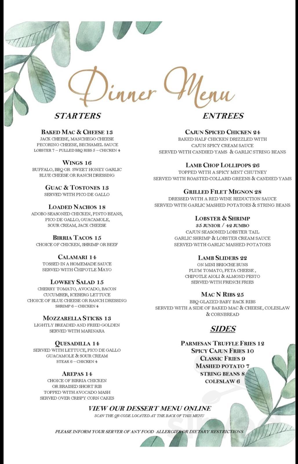 Lowkey Garden Lounge menu in Queens, New York, USA